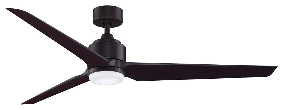 Fanimation TriAire Custom Ceiling Fan/LED Light, Dark Bronze/Dark Walnut, 64"