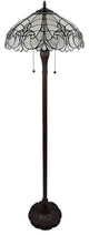 Tiffany Style 2 Light Antique Floor Lamp, 62" Tall