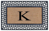 Club Border Black/Beige 18"x30" Monogrammed Doormat