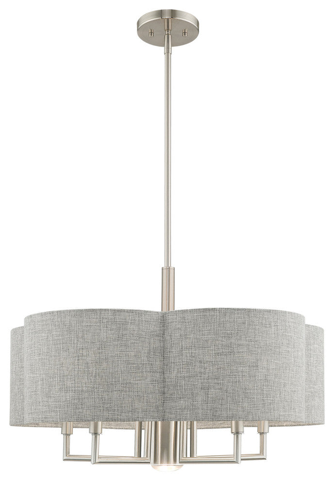 Livex Lighting Brushed Nickel 5 + 1 * Light Pendant Chandelier