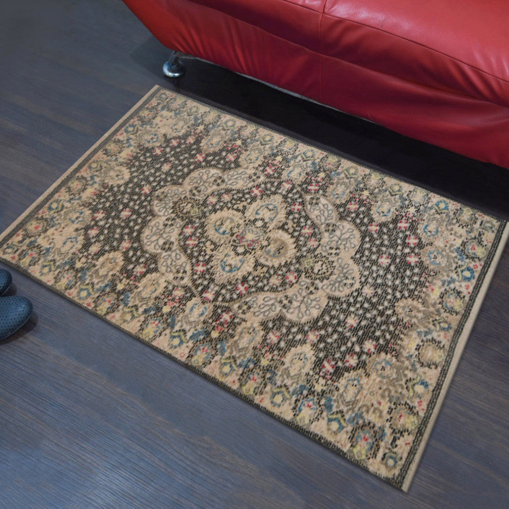 Machine Made Polyester Durable Indoor Outdoor Washable Oriental Pattern Footmat