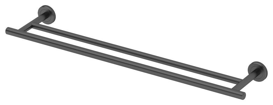 Latitude II Towel Bar, Matte Black, 24", Double