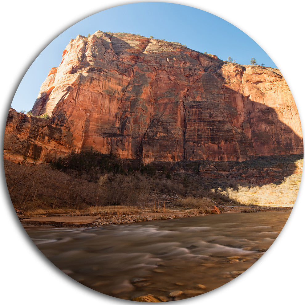 Glow Of Morning, Landscape Photography Disc Metal Wall Art, 38"