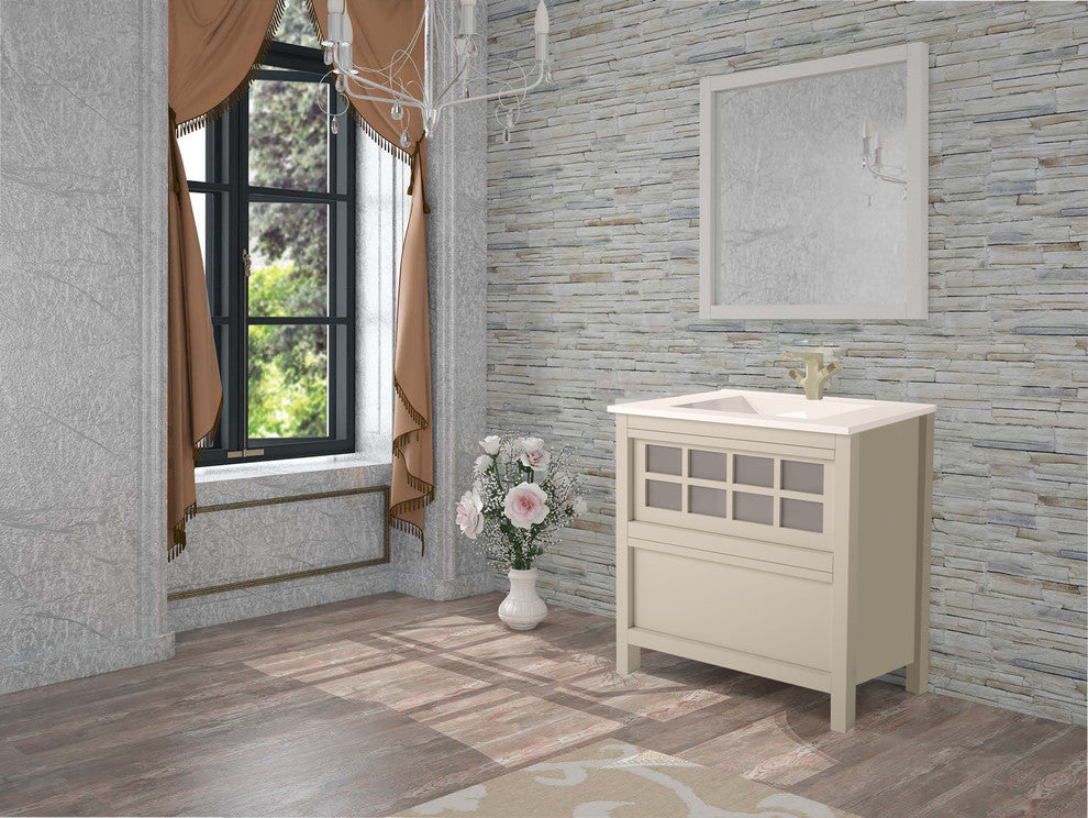 Terranova Bathroom Vanity, Ivory, 40"
