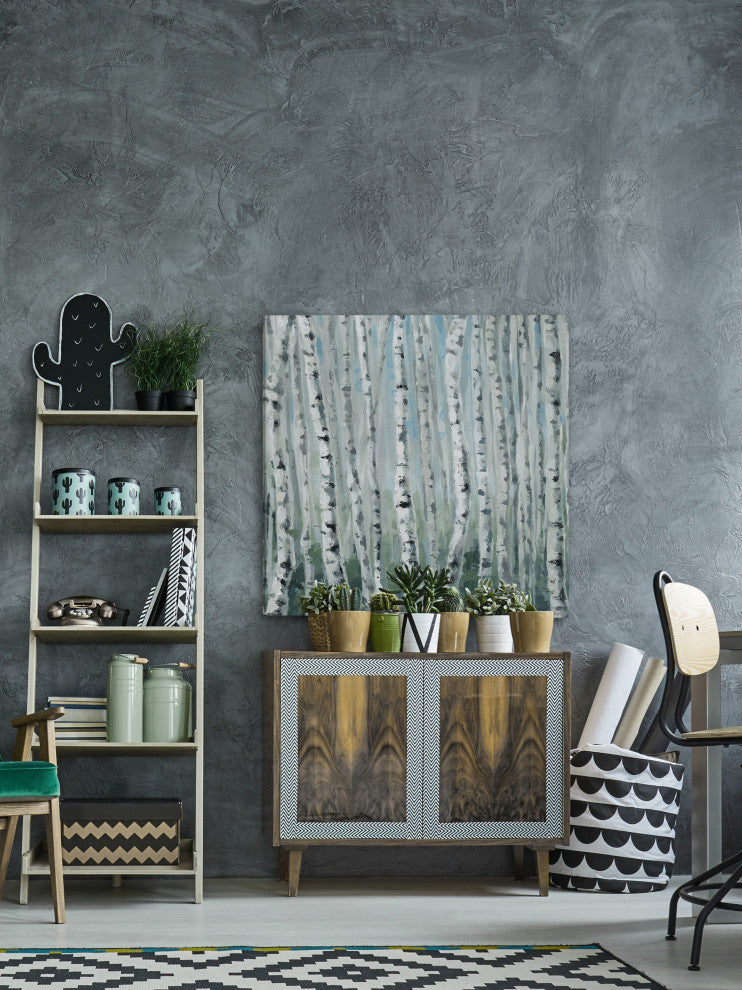 "Skinny Tree Trunks" Painting Print on Wrapped Canvas, 18"x18"