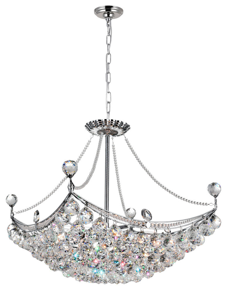 Jasmine 8 Light Down Chandelier With Chrome Finish