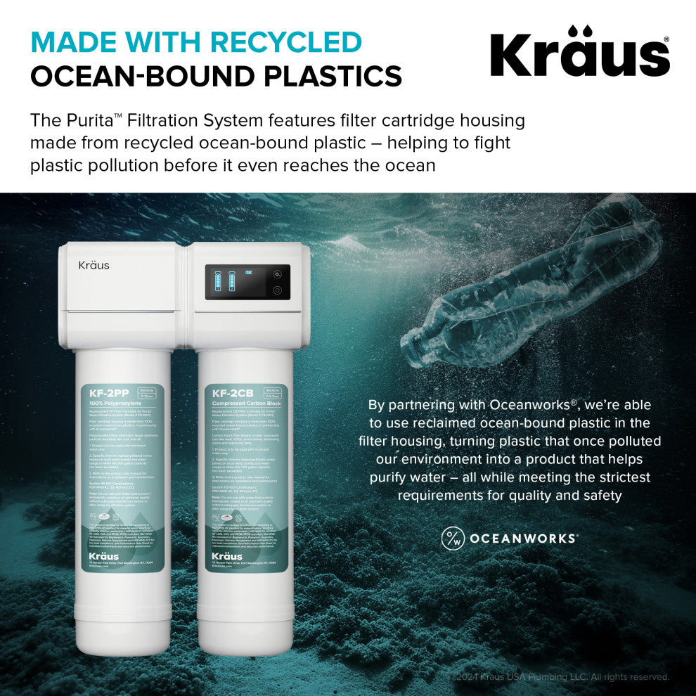 KRAUS Purita 2-Stage Filtration System w/ Drinking Water Filter Faucet SFS