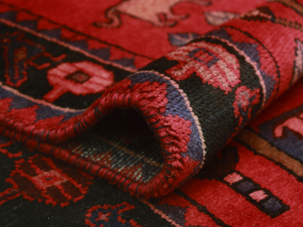 Fine Vintage Distressed Oluwa Red Rug