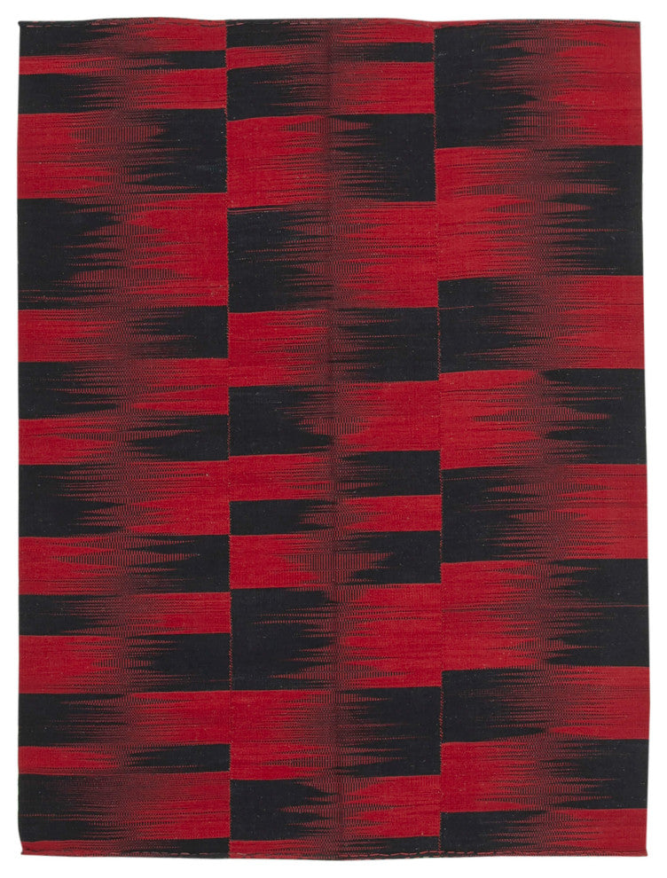 Rug N Carpet - Handmade Oriental 6' 11'' x 9' 2'' Modern Design Wool Kilim Rug