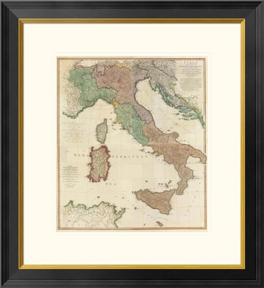 "Composite: Italy, 1800" Framed Digital Print by L. Delarochette, 24x26"