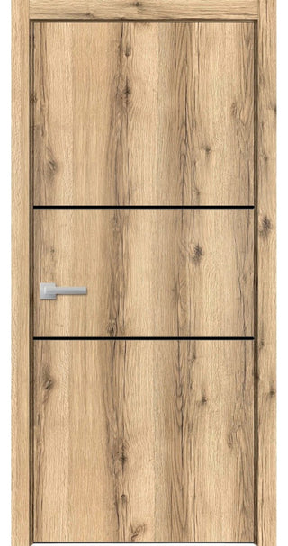 Solid French Door 42 x 84 | Planum 0014 Oak with| Bathroom