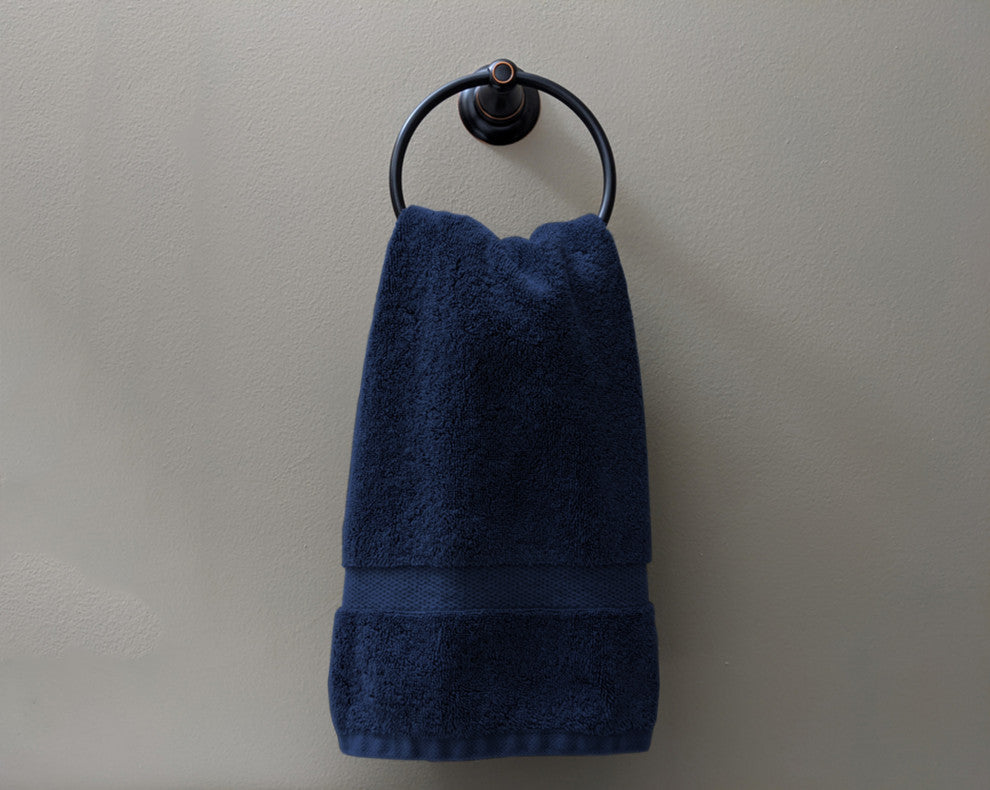 Organic Cotton Feather Touch Hand Towel, Quick Dry, 650 GSM , Pack of 4, 20"X30", Insignia Blue