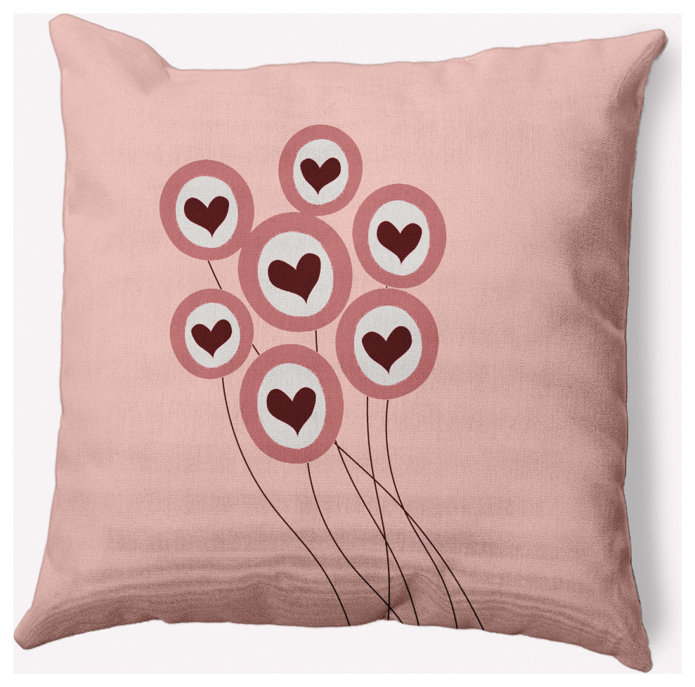 Love is in the Air Valentines Decorative Throw Pillow, Pink, 16"x16"