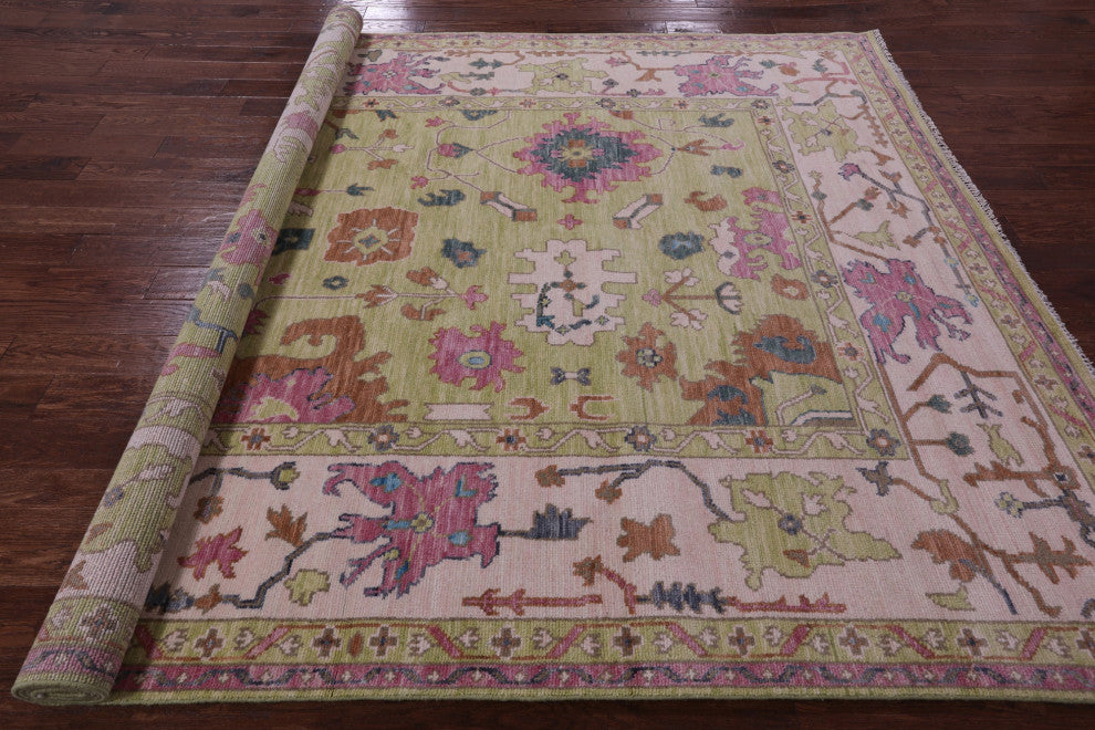 8' 2" X 10' 3" Handmade Turkish Oushak Wool Rug - Q15845