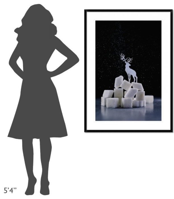 "Reindeer (Powdered Sugar)" Framed Digital Print by Dina Belenko, 32x44"