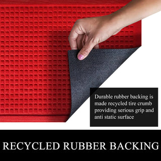 A1HC Superior Absorbant Polypropylene Doormat, Red Waffle, 24"x36"