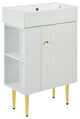 TATEUS 21.6 inch Single Ceramic Vessel Sink Bathroom Storage Cabinet, Left Side Storge