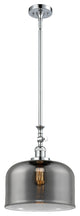 X-Large Bell 1-Light Mini Pendant, Polished Chrome, Plated Smoke