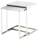 Contemporary Nesting Table, White Faux Marble