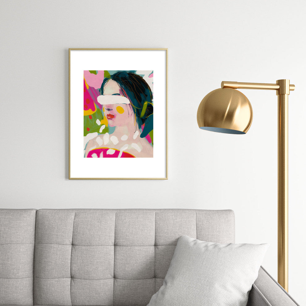 lunetricotee look at me woman portrait Metal Framed Art Print