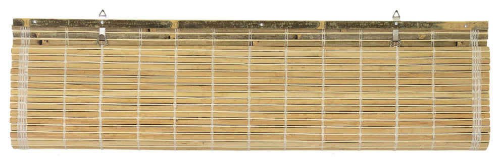 Burnt Bamboo Cordless Window Shade, Natural, 48" W