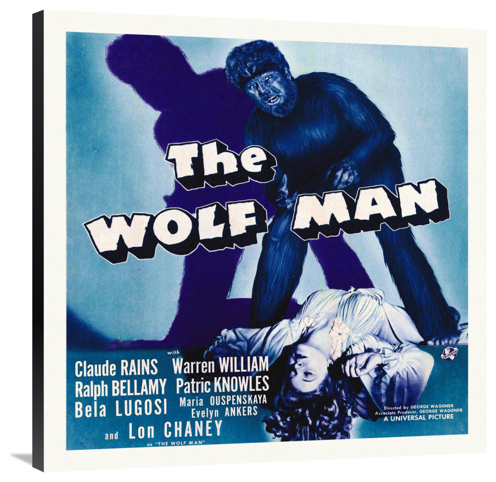 "The Wolfman" Stretched Canvas Giclee by Hollywood Photo Archive, 36x36"