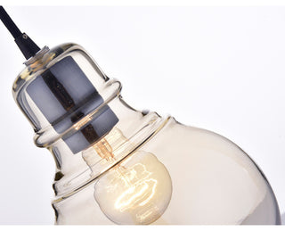 Sara Antique Black Mini Pendant With Cognac Round Glass