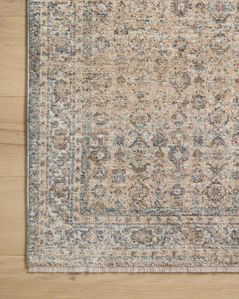 Angela Rose x Loloi Blake Beige / Denim 5''-3" x 5''-3" Round Area Rug