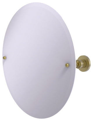 Frameless Round Tilt Mirror with Beveled Edge, Satin Brass