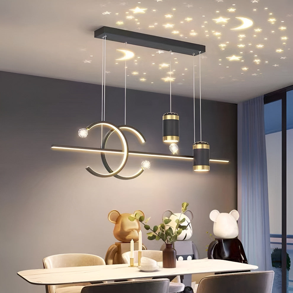 Le Mas | Pendant Light in a Nordic style for Dining Room, Black, Trichromatic Light