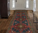 Fine Vintage Distressed Upwode Navy/Gold Runner, 3'7x10'4