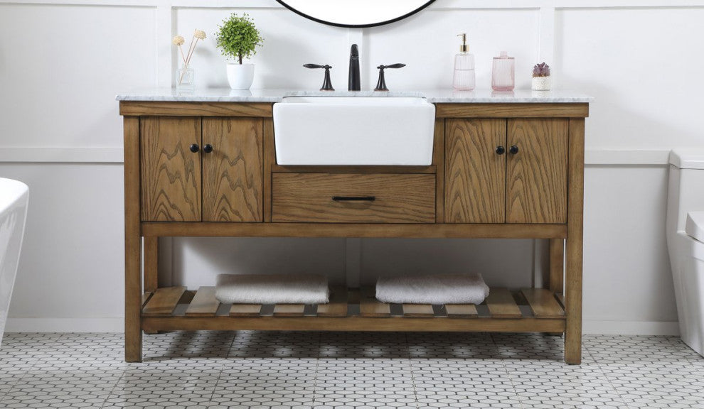 Home Living 22" Farmhouse Driftwood-Light Bathroom Vanity