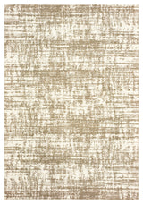 Viviana Distressed Solid Ivory/ Taupe Area Rug, 3'10"x5'5"