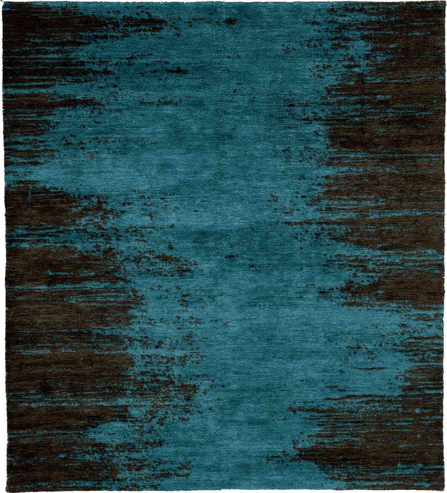 Manaus Dusk Mohair Hand Knotted Tibetan Rug, 6' Round
