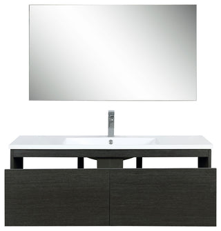 Sant 48 Iron Vanity, Acrylic Top With Sink, Gun Metal Faucet Set, 43 Mirror