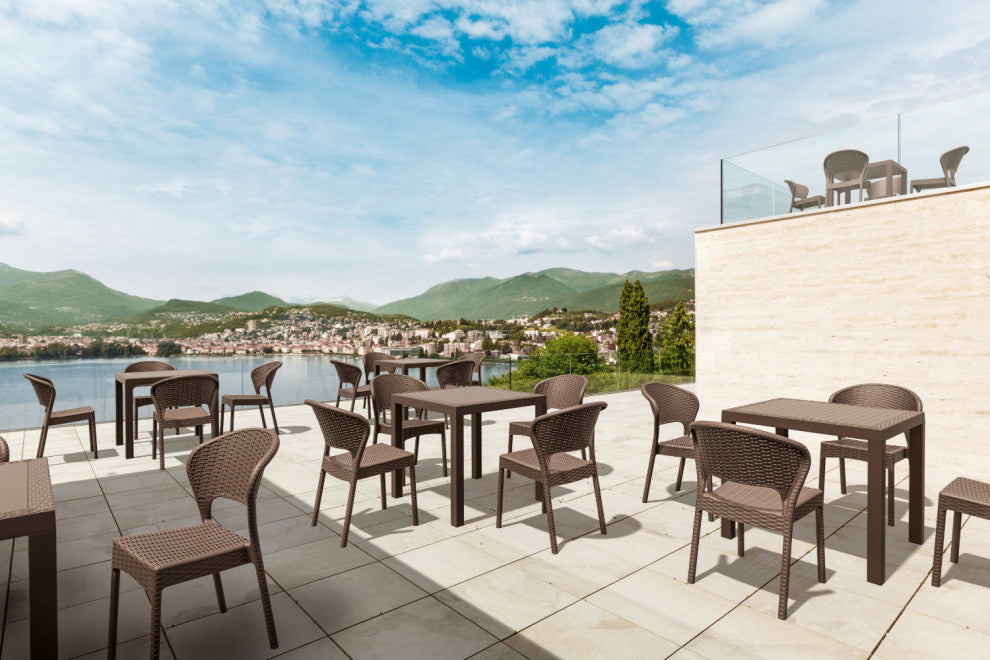 Compamia Orlando Outdoor Square Dining Table, Brown