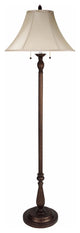 60W Floor Lamp, Antique Rust Finish, Pearl Shade