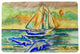 Betsy Drake Sunset Sailing Door Mat 18x26