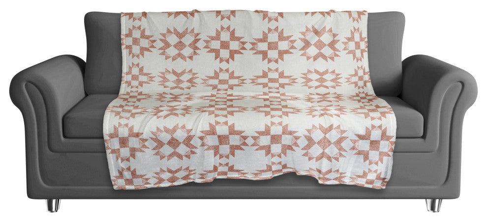 Peach Barn Star Blanket 50x60 Coral Fleece Blanket