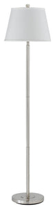 150W 3 Way Andros Metal Floor Lamp, Brushed Steel Finish, Off White