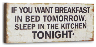 "If You Want Breakfast" Wooden Wall Decor