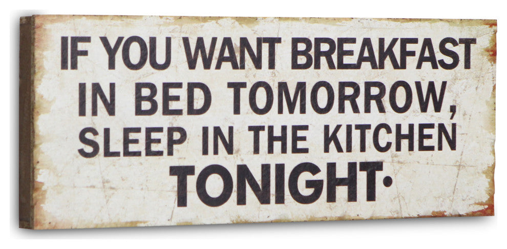 "If You Want Breakfast" Wooden Wall Decor