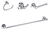 4-in-1 Elie Bath Hardware Set Towel Bar, Ring, Paper Holder, Hook Chrome