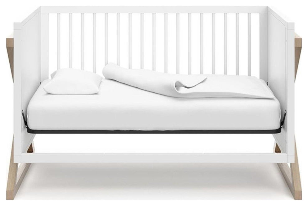 Storkcraft Equinox 3 in 1 Convertible Crib in White and Driftwood