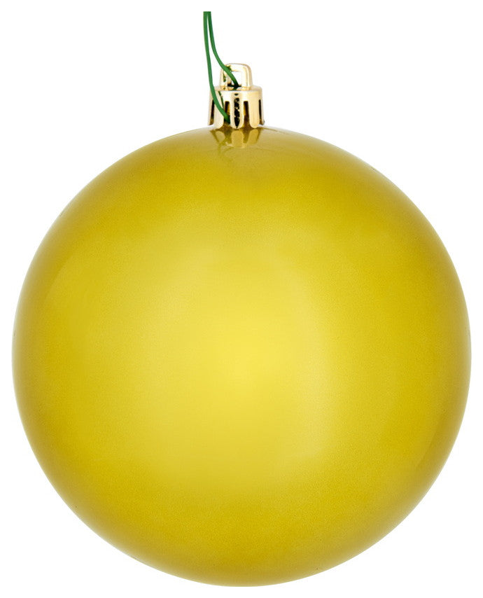 Vickerman N591046DCV 4" Medallion Gold Candy Ball Ornament, 6 per Bag