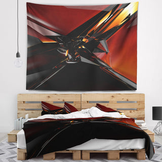 3D Abstract Red Glass Design Abstract Wall Tapestry, 39"x32"