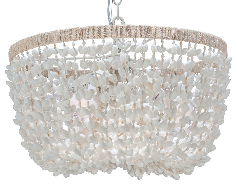 Inverted Pendant Lamp, Bubble Seashell, White