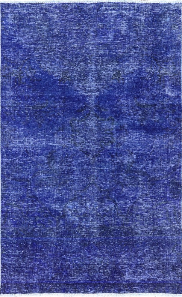 Oriental Blue Overdyed Rug 4'x6', W2589