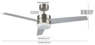 Safavieh Radcliff Ceiling Light Fan Brushed Nickel