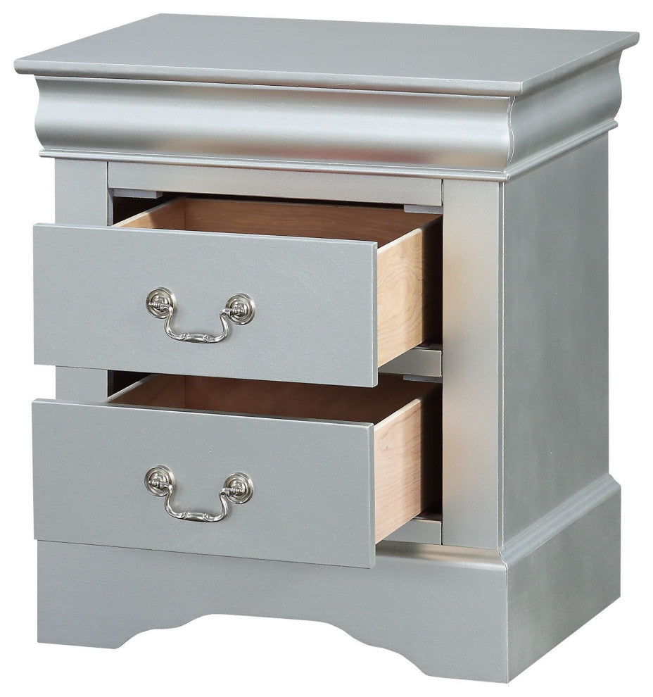 Louis Philippe Nightstand, Platinum